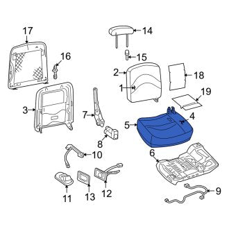 New OEM Front Right Seat Cushion Foam Fits, 2003 Mercury Grand Marquis - Part # 4W7Z54632A22AA