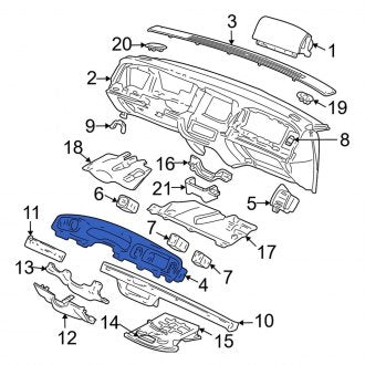 New OEM Instrument Cluster Bezel Fits, 1998-2002 Mercury Grand Marquis - Part # F7MZ54044D70AAF