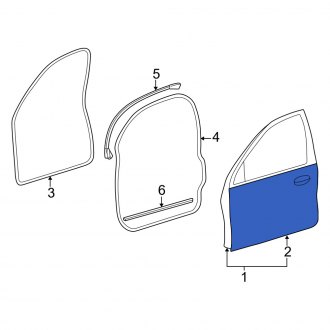 New OEM Front Left Outer Door Outer Panel Fits, 2000-2005 Mercury Sable - Part # F7DZ5420201AA