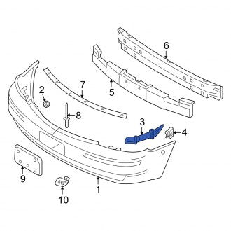 New OEM Front Bumper Cover Support Rail Fits, 2005-2007 Mercury Montego - Part # 5T5Z17C972AA