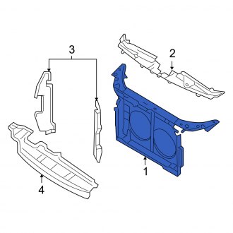 New OEM Front Radiator Support Panel Fits, 2005-2007 Mercury Montego - Part # 5G1Z16138AB
