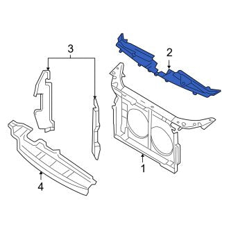 New OEM Front Upper Radiator Support Air Deflector Fits, 2005-2007 Mercury Montego - Part # 5T5Z8190AA