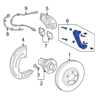 New OEM Front Disc Brake Caliper Bracket Fits, 2005-2007 Mercury Montego - Part # 5F9Z2B134AA