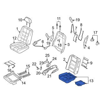 New OEM Front Right Seat Cushion Pad Fits, 2008-2009 Mercury Sable - Part # 8G1Z54632A22B