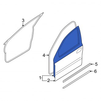 New OEM Front Left Door Shell Fits, 2005-2007 Mercury Montego - Part # 6G1Z5420125A