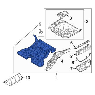 New OEM Rear Floor Pan Fits, 2008-2009 Mercury Sable - Part # 8G1Z5411215BA
