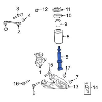 New OEM Front Suspension Shock Absorber Fits, 2005 Ford F-150 - Part # 5L3Z18124AA