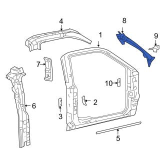 New OEM Left Body A-Pillar Fits, 2004-2008 Ford F-150 - Part # 4L3Z1502509AA