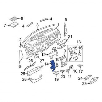 New OEM Left Instrument Panel Cover Fits, 2009-2010 Ford F-150 - Part # 9L3Z1504338BD