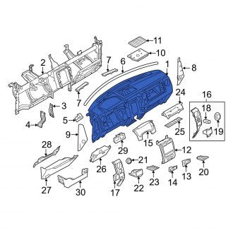 New OEM Dashboard Panel Fits, 2013-2014 Ford F-150 - Part # DL3Z1504320BB