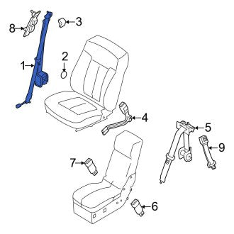 New OEM Front Right Seat Belt Lap and Shoulder Belt Fits, 2009-2010 Ford F-150 - Part # 9L3Z15611B08CA