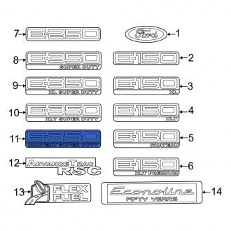New OEM Rear Door Emblem Fits, 2010-2014 Ford E-series - Part # 9C2Z1542528E