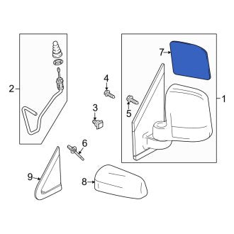 New OEM Front Left Door Mirror Glass Fits, 2010 Ford Transit Connect - Part # 9T1Z17K707D