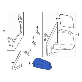 New OEM Front Right Door Mirror Cover Fits, 2010-2013 Ford Transit Connect - Part # 9T1Z17D742A