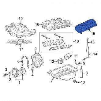 New OEM Left Engine Valve Cover Fits, 1997-1999 Ford E-series - Part # F7UZ6582CD