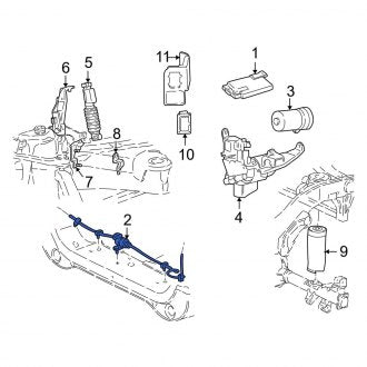 New OEM Air Suspension Compressor Line Fits, 1997-2002 Ford Expedition - Part # F75Z5A717AA