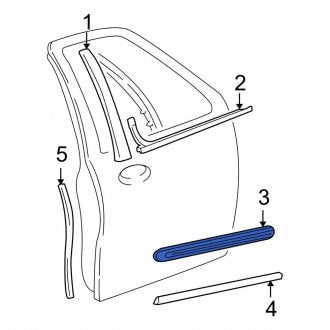 New OEM Front Left Upper Door Molding Fits, 1997-2002 Ford Expedition - Part # 1L1Z7820879AAPTM