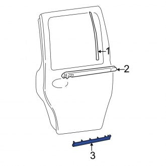 New OEM Rear Left Upper Door Molding Fits, 1997-2002 Ford Expedition - Part # 1L1Z7825557BAPTM