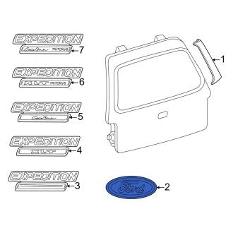 New OEM Rear Hatch Emblem Fits, 1997-2002 Ford Expedition - Part # XL1Z7442528AA