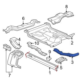 New OEM Front Right Floor Side Rail Fits, 2004-2011 Ford Ranger - Part # 4L5Z1010120AA