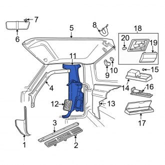 New OEM Left Truck Cab Corner Trim Panel Fits, 2004-2011 Ford Ranger - Part # 4L5Z10278D13AAB