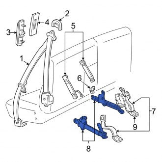 New OEM Front Center Left Seat Belt Reinforcement Fits, 1998 Ford Ranger - Part # F77Z13610C85AA