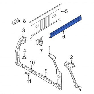 New OEM Rear Inner Truck Cab Back Panel Fits, 2008 Ford F-250 - Part # 7C3Z2540492B