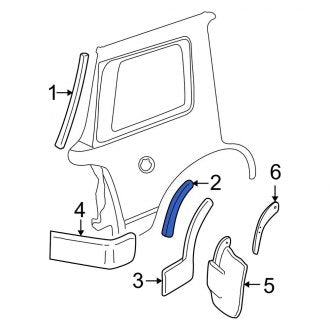 New OEM Front Right Wheel Arch Molding Fits, 2002 Ford Explorer - Part # 1L2Z16038CBB