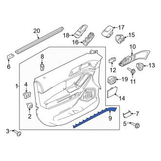 New OEM Rear Right Door Trim Molding Fits, 2016-2019 Ford Explorer - Part # FB5Z78275A36DB