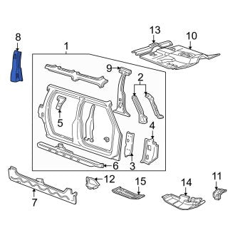 New OEM Right Body B-Pillar Reinforcement Fits, 1995-2003 Ford Explorer - Part # F57Z9824386A