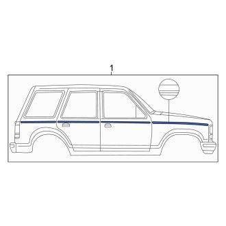 New OEM Left Trim Stripe Tape Fits, 1997 Ford Explorer - Part # F77Z7820001AAA