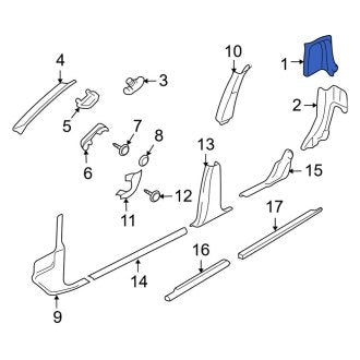 New OEM Left Lower Body D-Pillar Trim Panel Fits, 2007-2010 Ford Sport Trac - Part # 7A2Z7831005AAA