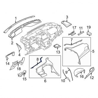 New OEM Left Upper Instrument Panel Molding Fits, 2015-2019 Lincoln MKC - Part # EJ7Z7804494BA