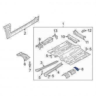New OEM Rear Forward Floor Pan Crossmember Fits, 2015-2019 Lincoln MKC - Part # CV6Z7810692A