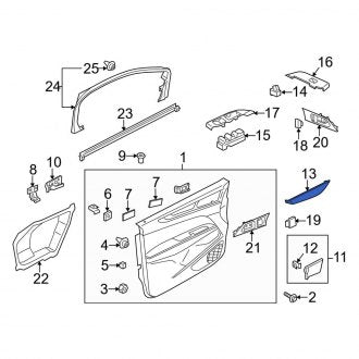 New OEM Front Left Inner Door Applique Fits, 2015-2019 Lincoln MKC - Part # EJ7Z78239A01AA