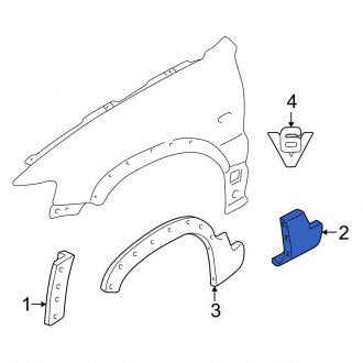 New OEM Front Left Lower Fender Molding Fits, 2001-2007 Ford Escape - Part # YL8Z16A039DAB