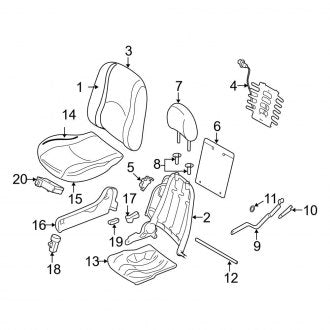 New OEM Rear Right Seat Cover Fits, 2009-2010 Ford Escape - Part # AL8Z7863804AA