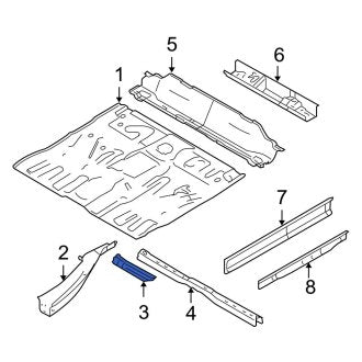 New OEM Right Floor Side Rail Reinforcement Fits, 2001-2012 Ford Escape - Part # YL8Z78107A94AA