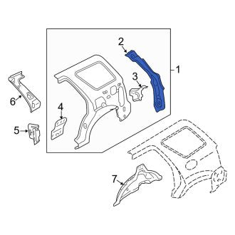 New OEM Left Inner Body D-Pillar Fits, 2001-2012 Ford Escape - Part # YL8Z7841039BA