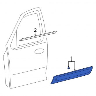 New OEM Rear Right Door Molding Fits, 2001-2003, 2005-2007 Ford Escape - Part # 2L8Z7825556HAB