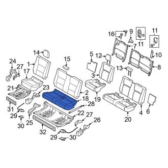 New OEM Rear Left Seat Cover Fits, 2018-2019 Ford F-350 - Part # JC3Z2663805DA