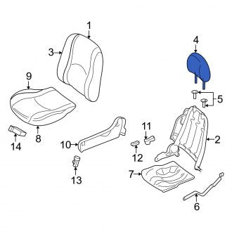 New OEM Front Headrest Fits, 2006-2007 Mercury Mariner - Part # 6E6Z78611A08AAD