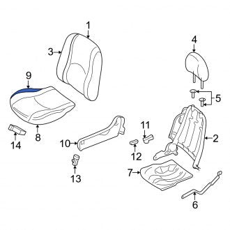 New OEM Rear Right Seat Cushion Foam Fits, 2006-2007 Mercury Mariner - Part # BL8Z7863840A