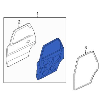 New OEM Rear Left Door Shell Fits, 2006-2007 Mercury Mariner - Part # YL8Z7824631EA
