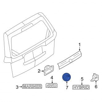 New OEM Rear Hatch Emblem Fits, 2008-2011 Mercury Mariner - Part # 8E6Z7842528E