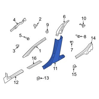 New OEM Right Lower Door Pillar Post Trim Set Fits, 2006-2011 Mercury Milan - Part # 6E5Z5424346BA