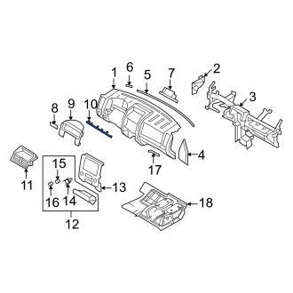 New OEM Instrument Panel Trim Panel Fits, 2009-2011 Mercury Mariner - Part # 9E6Z78042A82AA
