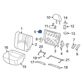 New OEM Rear Seat Latch Cover Fits, 2008-2011 Mercury Mariner - Part # 8L8Z78666L76BA