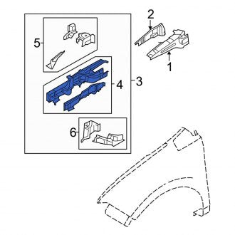 New OEM Front Left Frame Side Member Fits, 2007-2010 Ford Edge - Part # 7T4Z7810009A