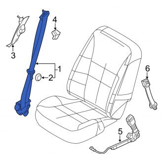 New OEM Front Right Seat Belt Lap and Shoulder Belt Fits, 2007 Ford Edge - Part # 7T4Z78611B08AB